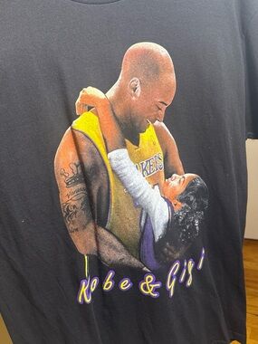 Black Graphic Tee with Yellow & Purple Basketball Print